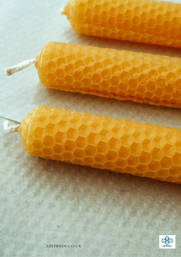 8x HANDMADE 100% pure beeswax pillar candels in BOX, Eco-friendly (22cm/2,5cm)